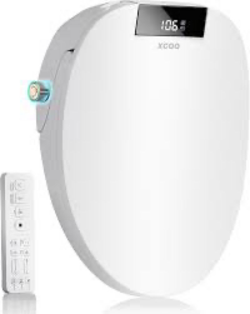 xcqq electric heated bidet toilet seat, warm water oscillating wash, heated toilet seat, air dryer, 