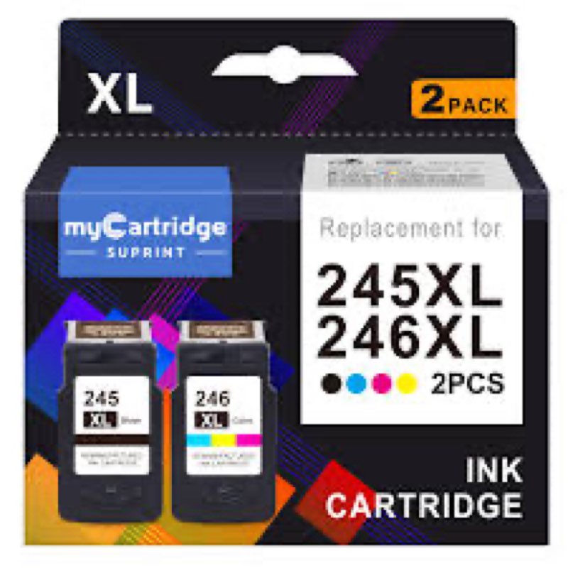 myCartridge SUPRINT 245XL Ink Cartridge PG-245 CL-246 Replacement for Canon Ink 245 and 246 Compatib