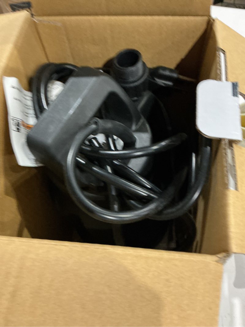 Condition photo showing As Is for utilitech 1/6-hp 115-volt 25-gpm thermoplastic submersible utility pump