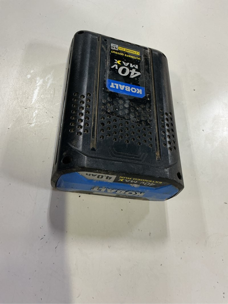 Condition photo showing As Is for kobalt 40 -volt, 4 ah 1 -pack lithium ion (li-ion) battery