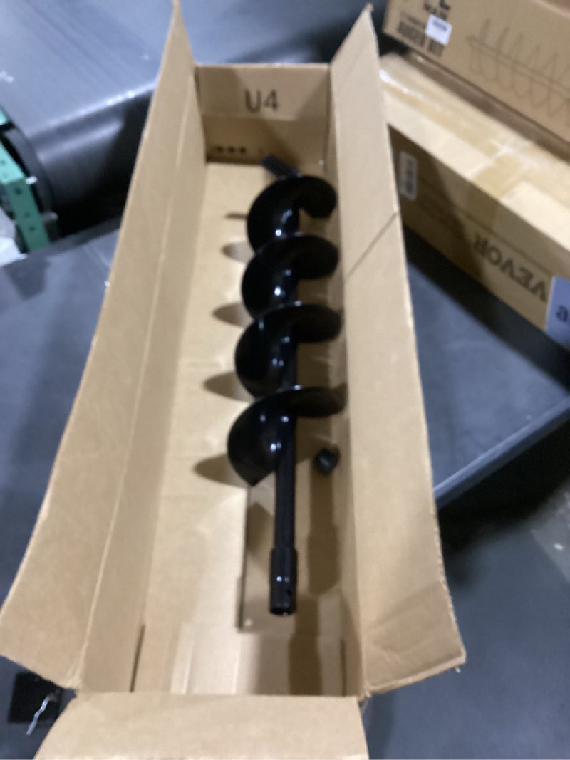 Condition photo showing As Is for incomplete  earth auger drill bit with 7/8\" shaft - 31\" post hole digger with extension(20 inch extension) 20 inch extension black post hole digger