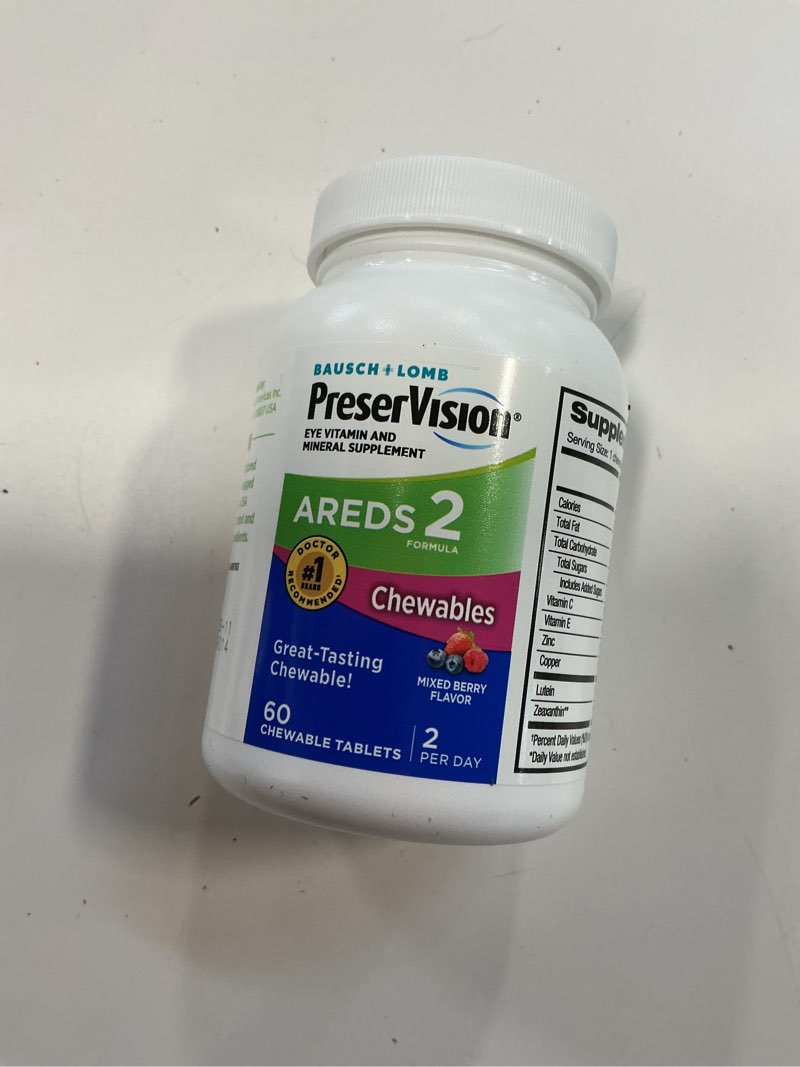 Condition photo showing New/Like New for PreserVision AREDS 2 Eye Vitamin & Mineral Supplement, Contains Lutein, Vitamin C, Zeaxanthin, Zinc, Copper & Vitamin E, 60 Chewable (Packaging May Vary)