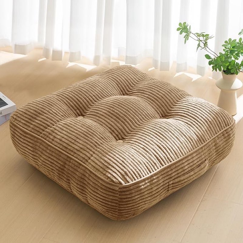 6\" washable floor pillow cushion for adults, meditation cushion pillow, large square floor sitting,  2 pcs 