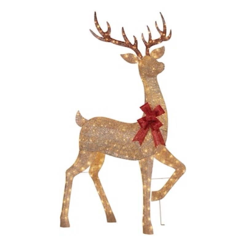 Holiday Living 96-in Freestanding Reindeer Yard decoration with Clear LED Lights