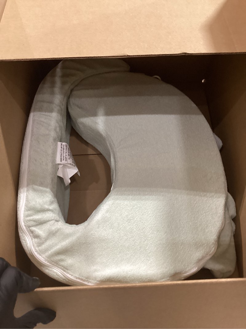 Condition photo showing As Is for My Brest Friend Nursing Pillow - Deluxe - Enhanced Comfort w/Slipcover - Ergonomic Breastfeeding Pillow for Ultimate Support for Mom & Baby - Adjustable Pillow W/Handy Side Pocket, Spring Green