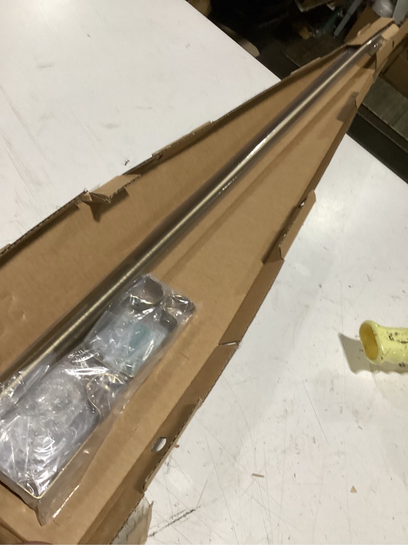 Condition photo showing New/Like New for ivilon drapery window curtain rod - end cap style design 1 inch pole. 48 to 86 inch color warm gold 48 to 86 in.
