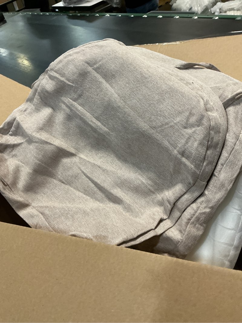 Condition photo showing Good Condition for aaaaacessories d-shaped chair cushions, 2" thick dining chair pads with ties and removable, machine-washable cover, 17" x 16", set of 2, oatmeal beige oatmeal beige 2 count(pack of 1)