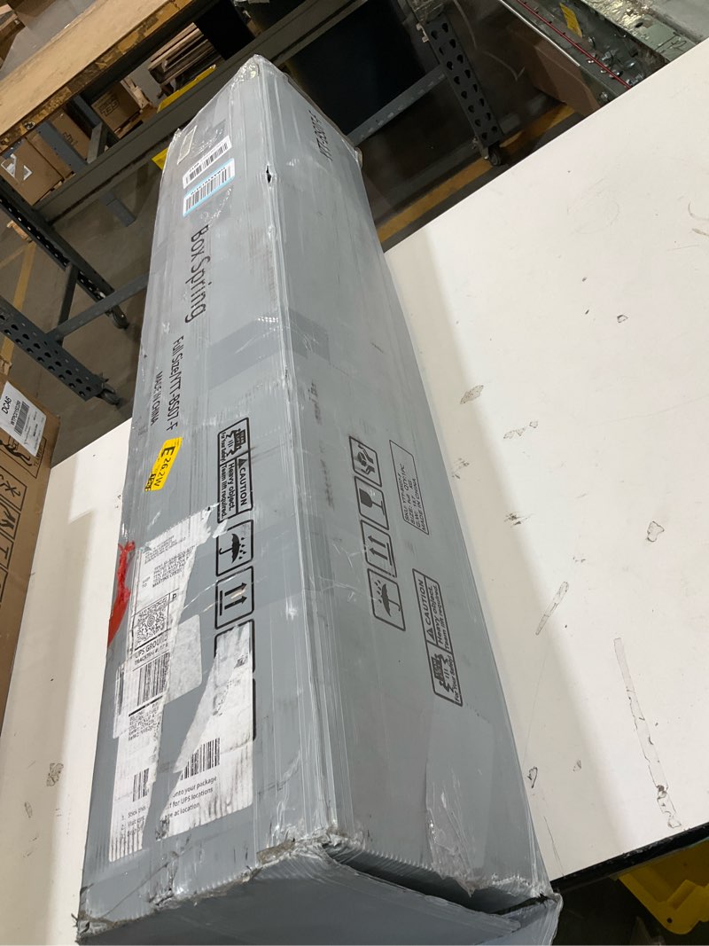 Condition photo showing As Is for box spring, metal frame mattress foundation with fabric cover, easy assembly, noise-free (7 inch, full)