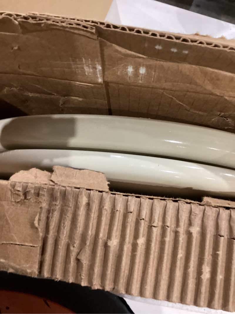 Condition photo showing Good Condition for CHURCH Toilet Seat, Easy Clean Hinges Release for Deep Cleans, Durable Enameled Wood Seat, Round, Bone Round Bone