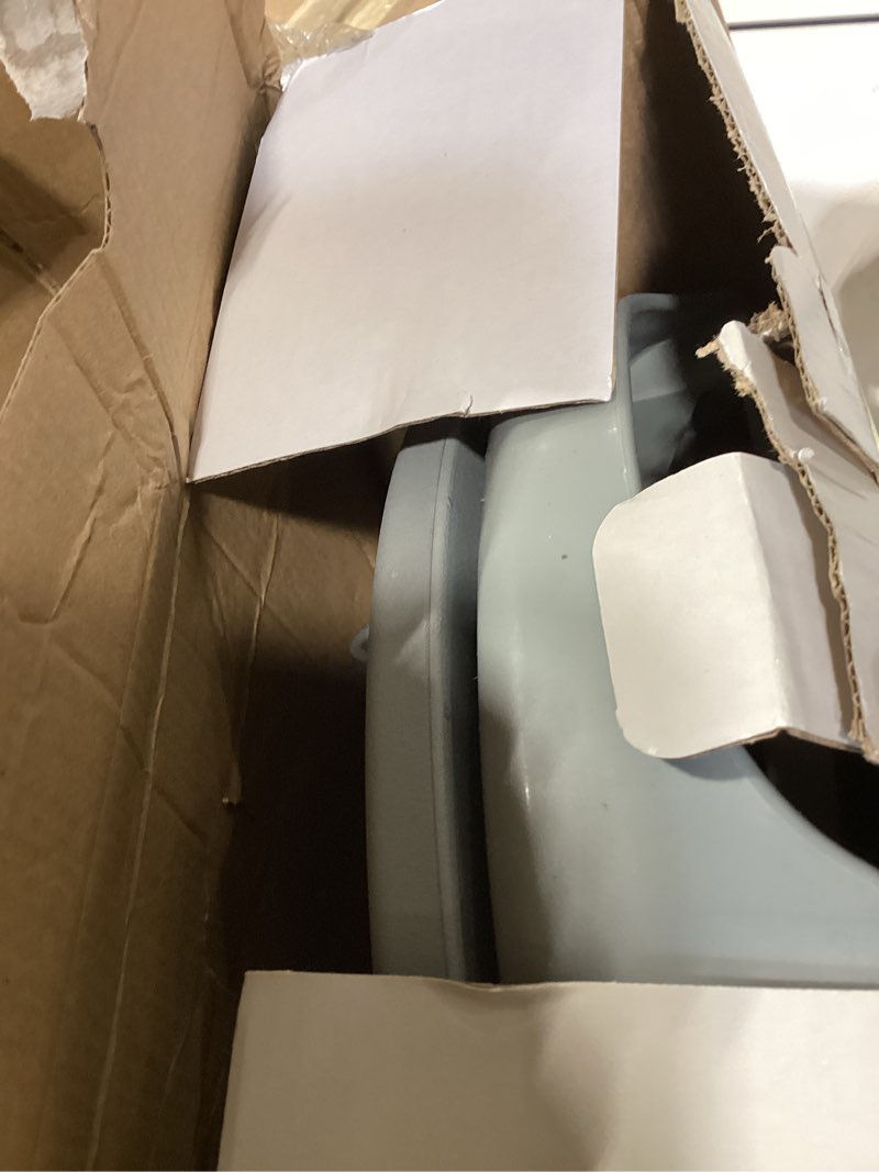 Condition photo showing As Is for medline durable aluminum frame, round swivel shower stool, gray, supports up to 300lbs.