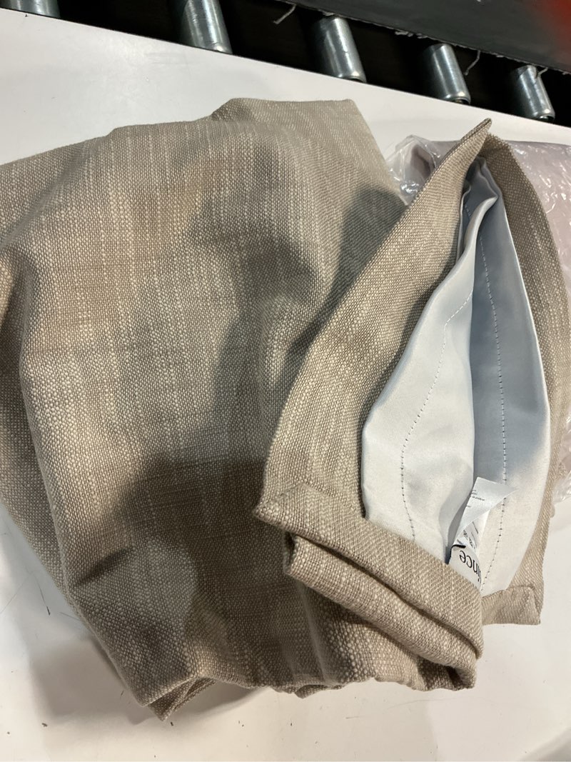 Condition photo showing Good Condition for quince textured cotton curtian 48”x108” flax