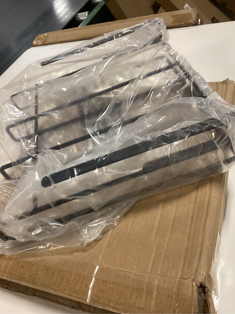 Condition photo showing New/Like New for Cutting Board Organizer, Under Cabinet Cutting Board Holder Metal Cutting Board Organizer Space Saving Under Shelf Chopping Board Holder Cutting Board Rack Pot Lid Holder 10.4x11.8x2.4'' Black