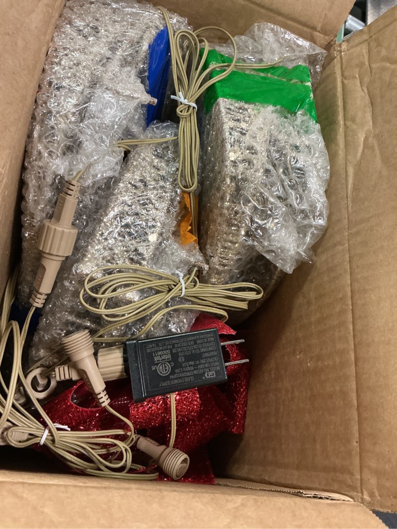 Condition photo showing Good Condition for 3-Piece 2D Lighted Christmas Deer Family Set - HOYECHI Large Outdoor Yard Reindeer Holiday Decoration with 145 LED Lights, Stakes, Zip Ties - Gold Gold - 3Pcs