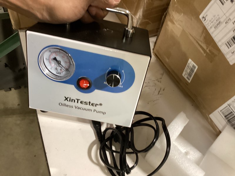 Condition photo showing Good Condition for xin tester lab oilless vacuum pump, 15l/min 110-220v adjustable oil free diaphragm dual pressure vacuum pump, portable quiet liquid filtration fractionation for professional laboratory