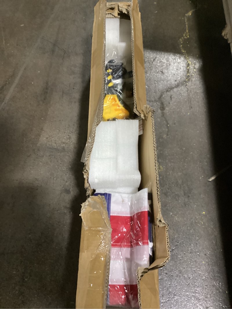Condition photo showing As Is for (possibly incomplete)30ft telescoping heavy duty flag pole, extra thick 11-gauge aluminum,true glory edition, easy setup for outside house or yard, with 3x5 usa flag, topper ball & all hardware-120 mph wind tested 30 ft
