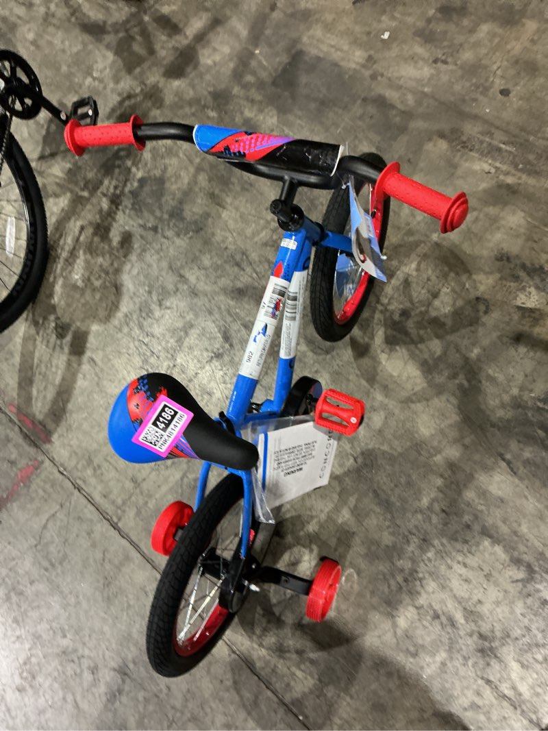 Condition photo showing As Is for concord 16-inch kids' bike, blue, unisex, fits riders 42-48 inches