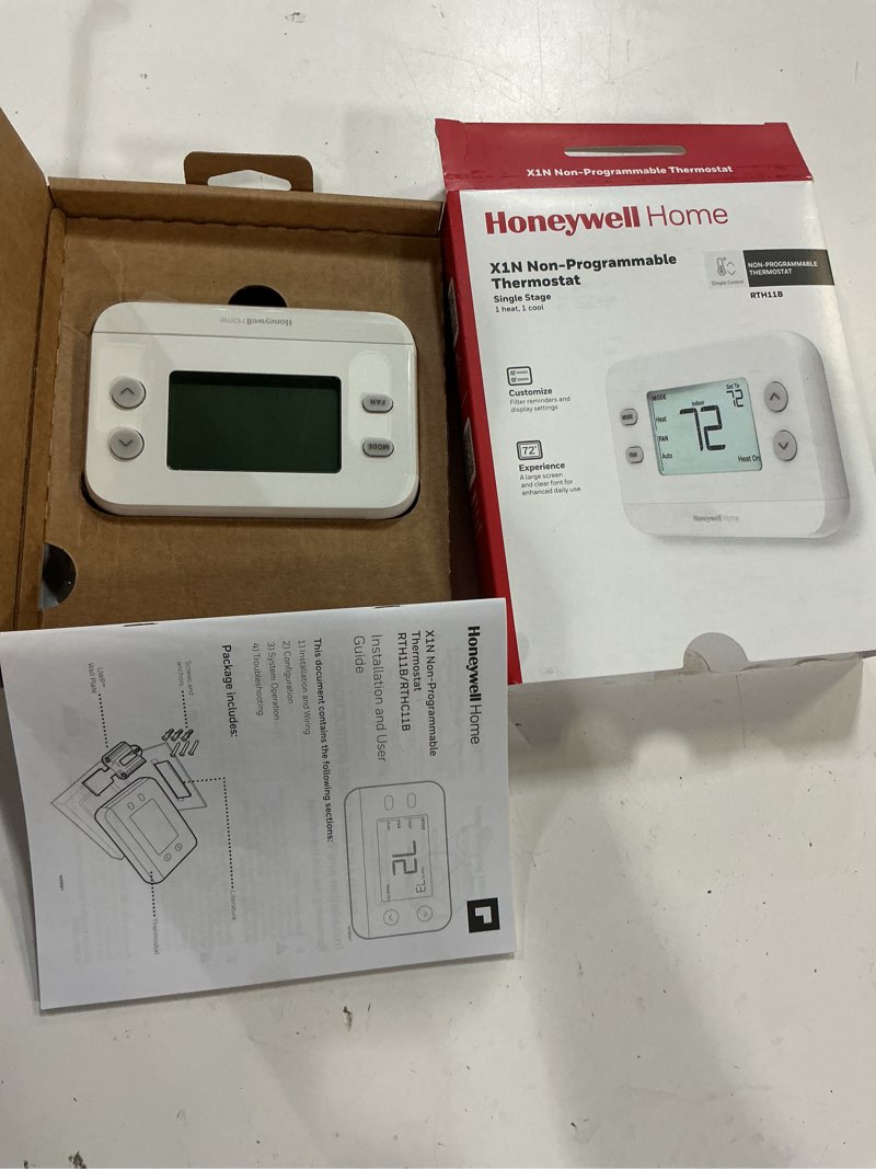 Condition photo showing Good Condition for honeywell home x1n heating and cooling push button non-programmable thermostat