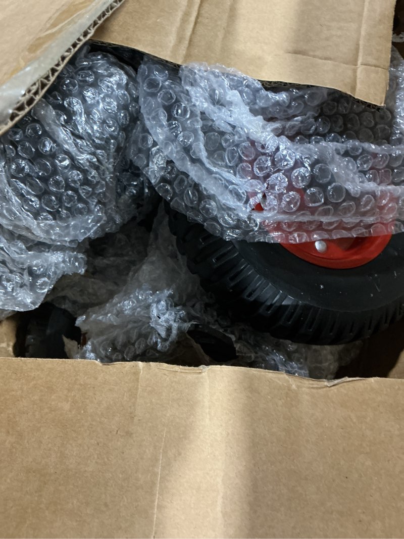 Condition photo showing Good Condition for nefish 8 inch heavy duty outdoor casters 2200 lbs, durable large casters wheels set of 4, industrial grade rubber castors with knobby tread for trolley, industrial and chicken coop (2 brake & 2 rigid)