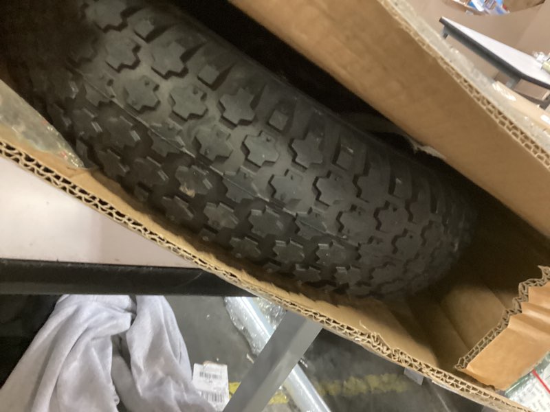 Condition photo showing Good Condition for 4.80/4.00-8" Pneumatic Tire and Wheel Assy,2PR (Air Filled)- 5/8"or 3/4" Powdered Metal bushings and 3"or 6"Center Hub, for Wheelbarrows,Garden and Utility Carts,Trolleys,Wagon and More