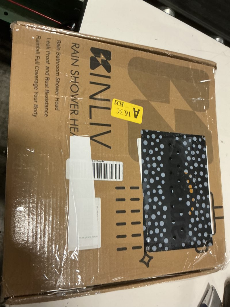 Condition photo showing New/Like New for 12 inch brushed nickel rain shower head - all metal 304 stainless steel, full body rainfall shower with 144 silicone nozzles - square showerheads ceiling or wall mount modern bathroom