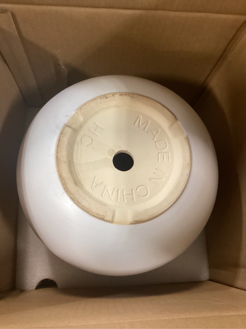 Condition photo showing Good Condition for le tauci 10 inch plant pot, ceramic pots for plants with drainage hole and rubber plug, plant pots indoor for olive tree, cylinder planter pot for home patio office, white white 10 inch