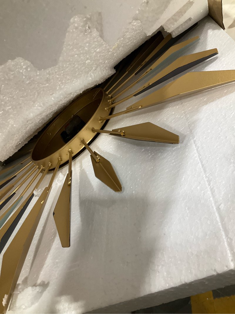 yisiteone 28 inch large wall clock metal decorative, mid century silent non-ticking big clocks, mode