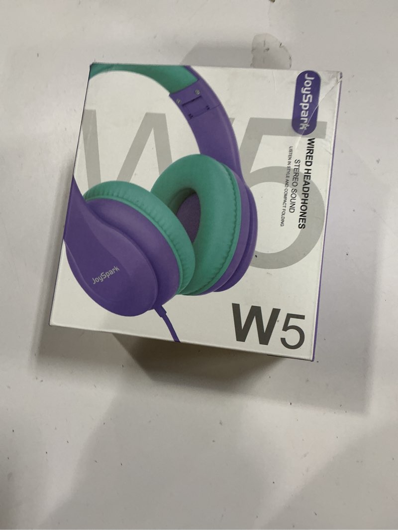 Condition photo showing New/Like New for Wired Headphones for Kids, 85dB Volume Limit, 3.5mm Kids Headphones with Cord, Adjustable, Stereo Sound Foldable Toddler headsets for School-Purple