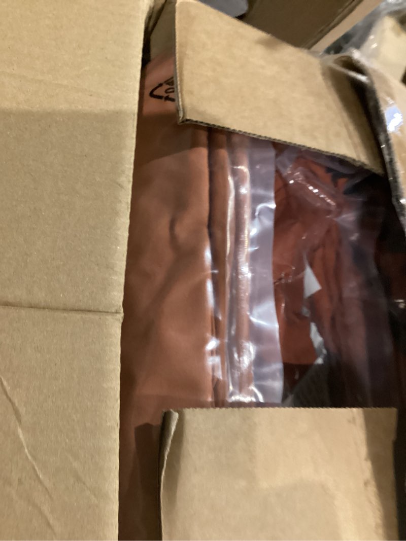 Condition photo showing As Is for MaiRêve Embroidery Comforter Set, Boho Farmhouse Western Bedding Set, All Season Bed in A Bag Comforter Set with Sheets, Pillowcases & Shams, Burnt Orange King 7 Pieces