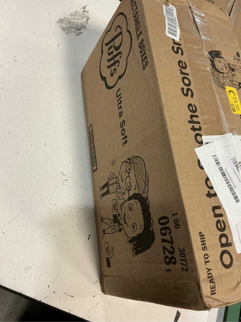 Condition photo showing New/Like New for puffs facial tissue ultra soft non-lotion, 8 rectangle boxes, 124 facial tissues per box, allergies and colds (packaging may vary)