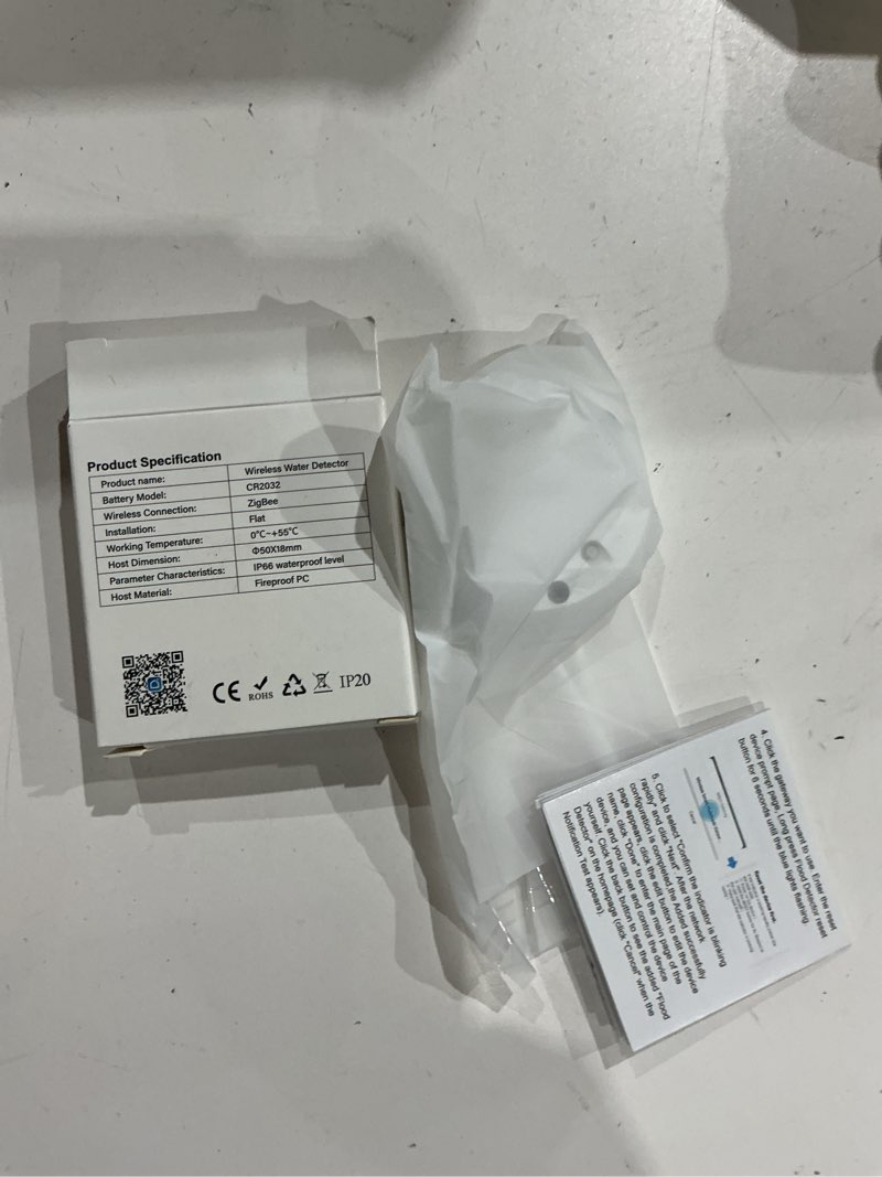 Condition photo showing Good Condition for tuya zigbee water sensor leak detector flood water leakage alarm app remote monitoring support home assistant work with zigbee gateway for kitchen, bathroom, basement (1pack)