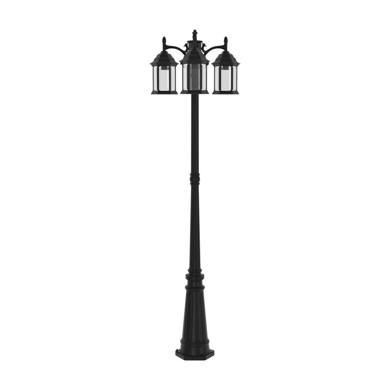 allen + roth Lamp Post Black Hardwired Incandescent Post light