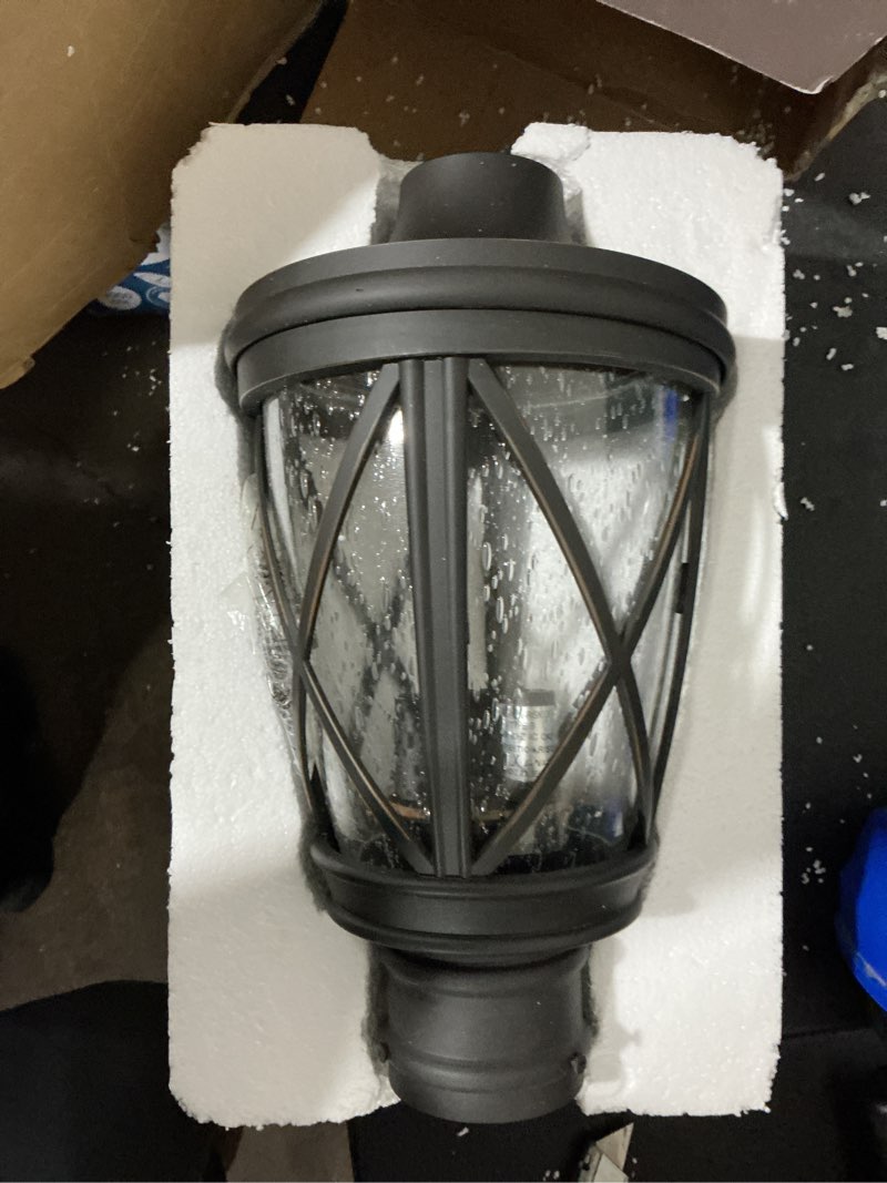 Condition photo showing As Is for allen + roth castine traditional outdoor light post lantern