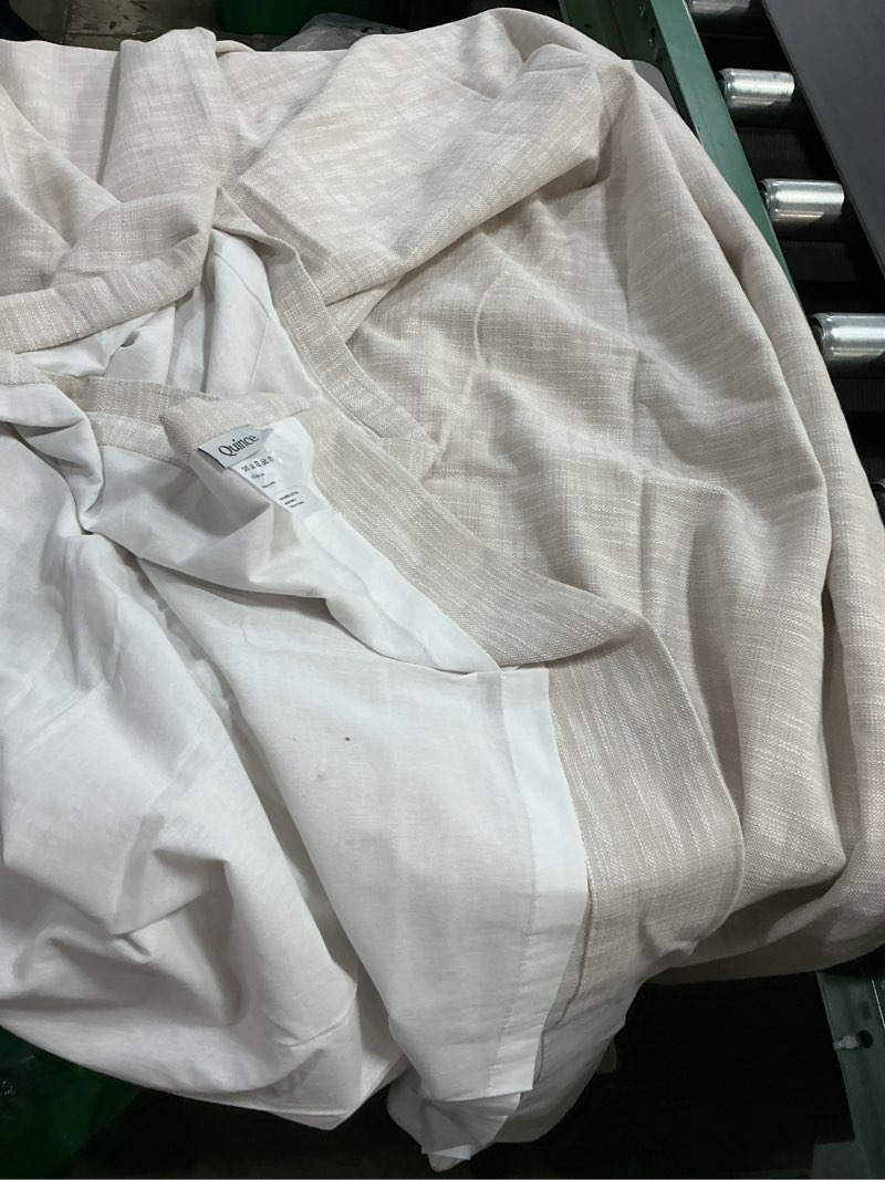 Condition photo showing As Is for european linen curtain color is cloud size 48 x96