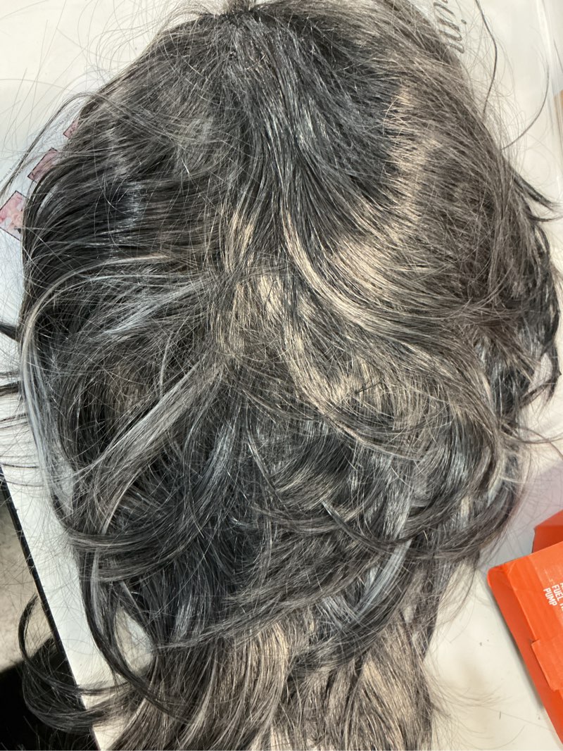 Condition photo showing item condition for CJL HAIR Claw Clip Short Ponytail Hair Extensions DIY Bendable Metals Messy Bun Hair Piece for Wonen Straight Synthetic Fake Hairpieces Pepper Grey S-Pepper Grey (similar no same)