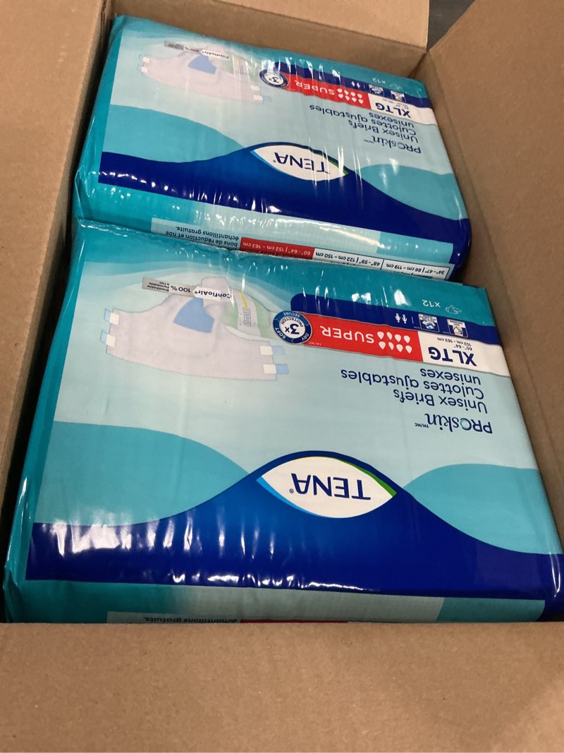 Condition photo showing New/Like New for tena proskin unisex adult diapers with tabs, maximum absorbency, x-large, 48 ct x-large 48