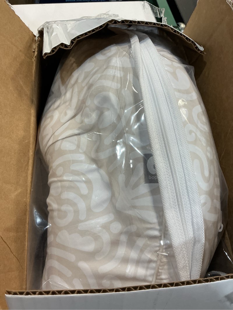 Condition photo showing Good Condition for boppy uplift nursing pillow - wedge bottle & breastfeeding pillow to reduce spit-up and reflux symptoms, with body-inclusive opening and belt, baby safety alliance verified - cream retro squiggles pillow cream retro squiggles