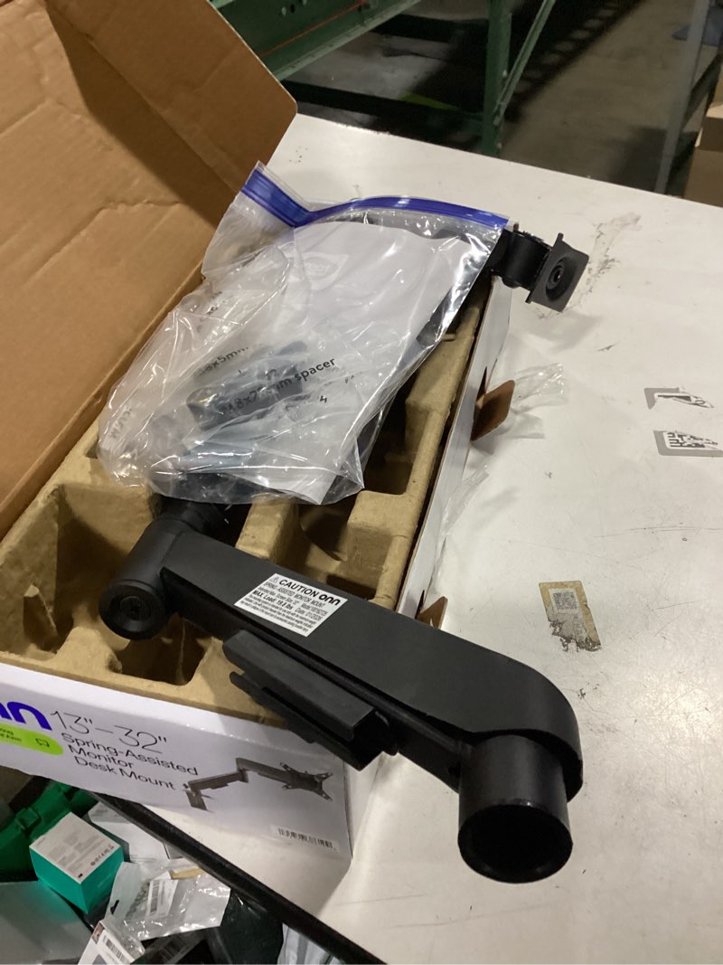 Condition photo showing Good Condition for onn spring assisted desk mount for 13" to 32" monitors/tvs, 3x load tested, holds up to 19.8 lbs.