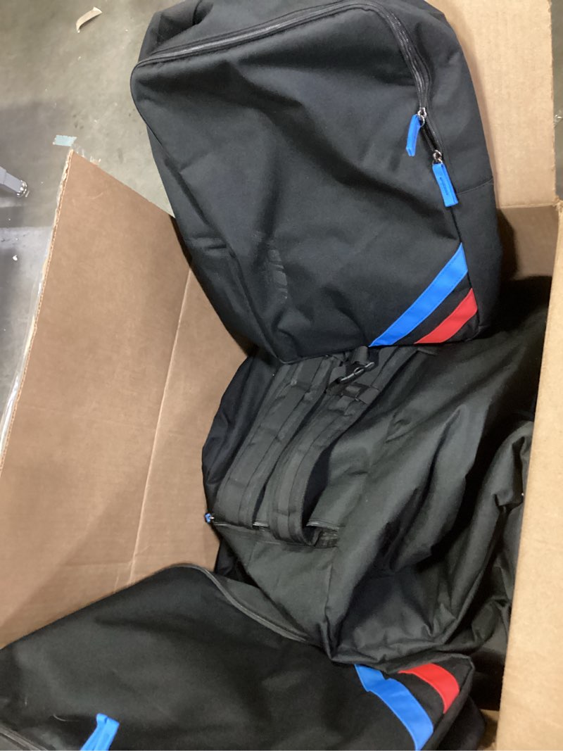 Condition photo showing As Is for WeenthAvenue Snowboard Bag with Wheels, Up to 195CM Padded Waterproof Ski Bags for Air Travel Flying, Skis Travel Bags for Snowboard, Double Skis, Boots, Helmet, Ski Gear, Includes 2 Boot Bags Blue