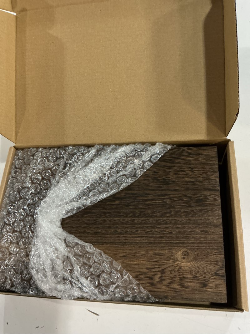 Condition photo showing New/Like New for Amyhill Wood Pedestal Stand Kitchen Soap Tray Farmhouse Wooden Riser Stand for Kitchen Bathroom Counter Table Decor Plant Candle Vases Display (Dark Brown, 9 x 6 Inch) 9 x 6 Inch Dark Brown