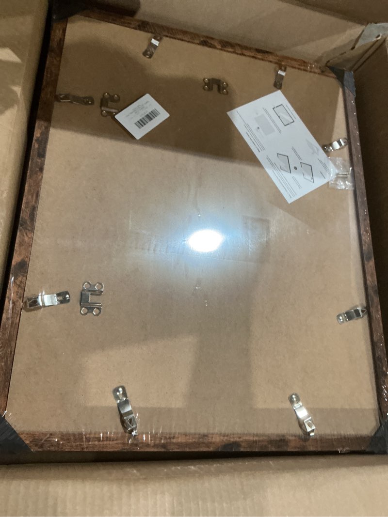 Condition photo showing Good Condition for wood 16x20 picture frame with 11x14 mat deep brown, display 11x14 with mat or 16x20 without mat, wood 16 by 20 photo frame, 16 x 20 frame for wall hanging display, deep brown 1 16x20 inch