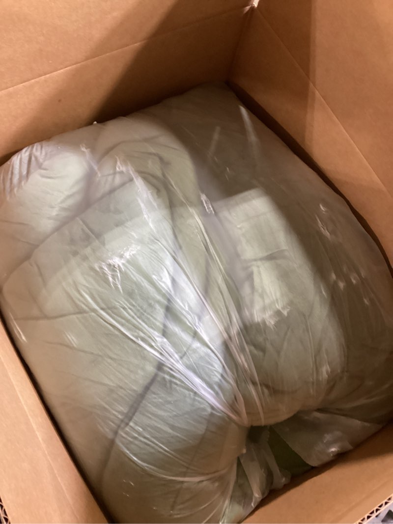 Condition photo showing As Is for Andency Faux Fur Sage Green Comforter Set King Size, 3 Pieces Fluffy Fuzzy Plush Bedding Comforter Set (1 Shaggy Velvet Comforter & 2 Pillowcases), Soft Puffy Comfy Down Comforter Bedding Set 06 - Green King (104"x90")