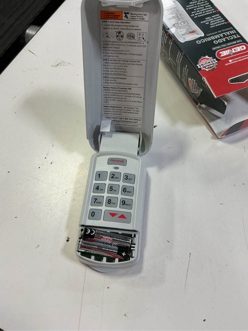 Condition photo showing Good Condition for genie garage door opener wireless keyless keypad - safe & secure access - compatible with all genie intellicode garage door openers - easy entry into the garage with a pin - model gk-r, white 1 pack