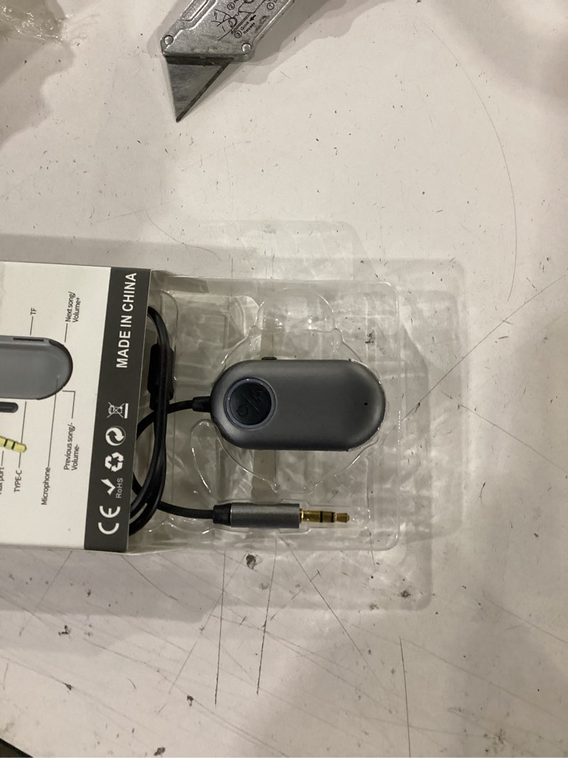 Condition photo showing Good Condition for bluetooth transmitter receiver for 2 airpods or bt devices, 2-in-1 wireless bluetooth adapter for headphones, 3.5mm aux audio jack adapter for in-flight tv car home stereo system