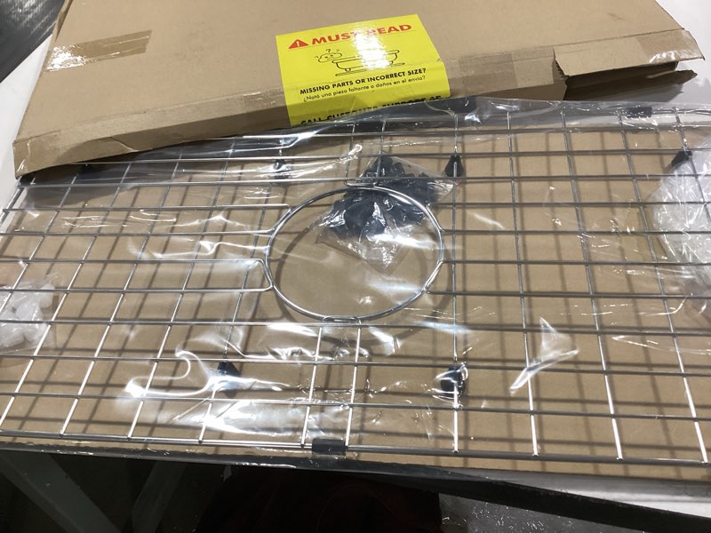 Condition photo showing Good Condition for Serene Valley Sink Bottom Grid 24-1/8" x 12-5/8", Centered Drain with Corner Radius 1-1/2", Sink Protector NLW2412C