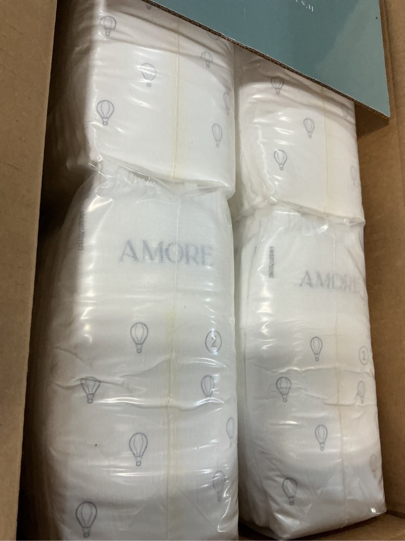 Condition photo showing New/Like New for pampers amore, size 2 (10-22 lbs), 120 count, our best diaper – hypoallergenic & fragrance free, up to 100% leakproof, soft as cashmere size 2 120