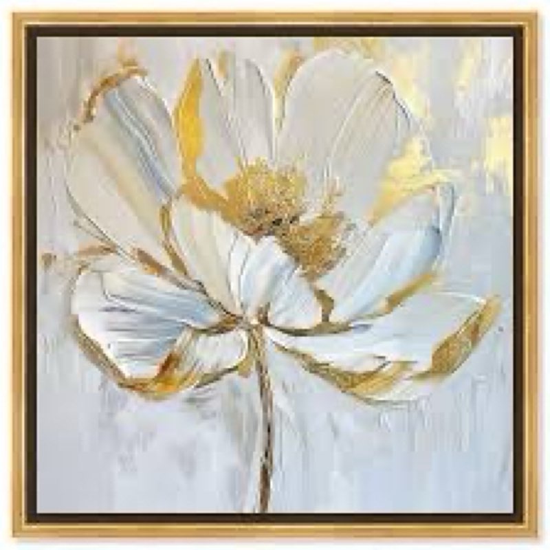 SOUGUAN Botanical Art Posters Gold Flower Wall Decoration Contemporary Wall Art for Living Room Larg