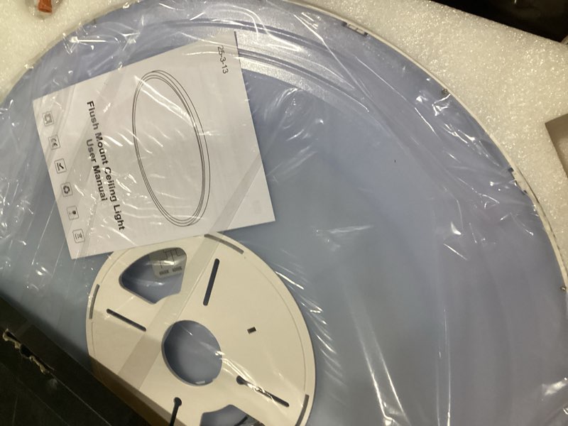 Condition photo showing New/Like New for 24 inch dimmable led ceiling light fixture, ultra thin flush mount, 50w 5000lm, 3000k/4000k/6500k selectable, white, perfect for bedroom, kitchen, dining room, living room, home office, hallway white 24 inch