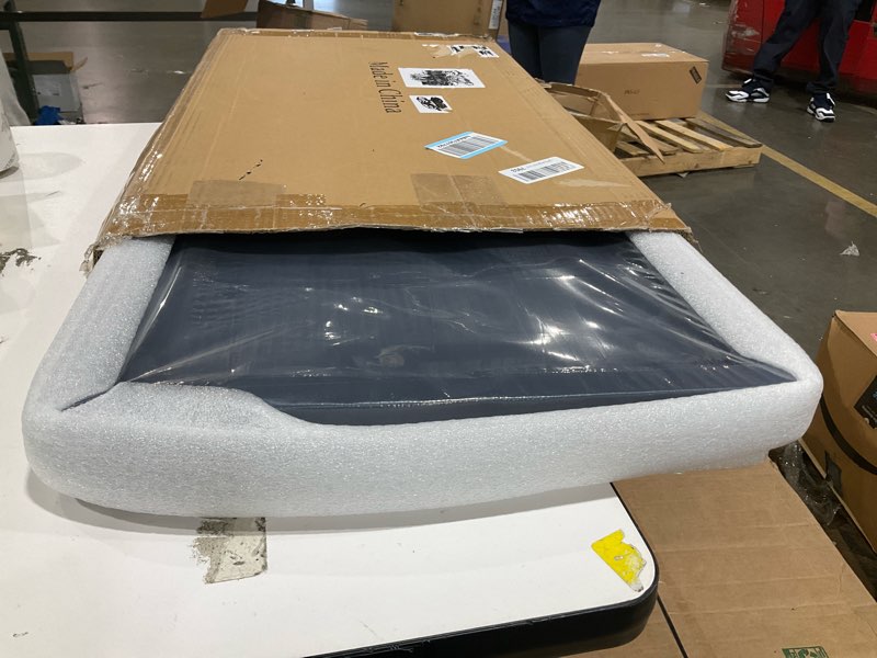 Condition photo showing New/Like New for 30 * 16 Inch Rectangular Ottoman Tray | Textured PU Leather, Waterproof & Heat-Resistant Storage for Coffee/Dining Tables, Sofa, Bed, Entertainment & Party (Navy Blue, 30 * 16in) Navy Blue 30" x 16" x 1.1"