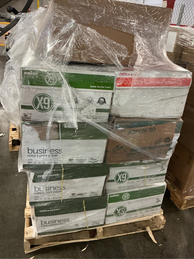 Pallet of assorted office printer paper 