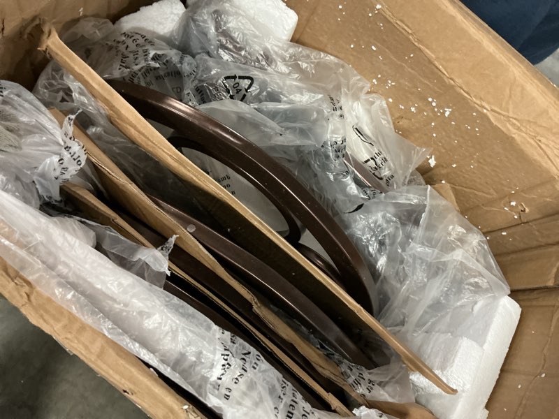Condition photo showing Good Condition for SEI Furniture Lucianna Dining Chairs - Set of 4 - Dark Brown Frame w/ Beige Suede Seat